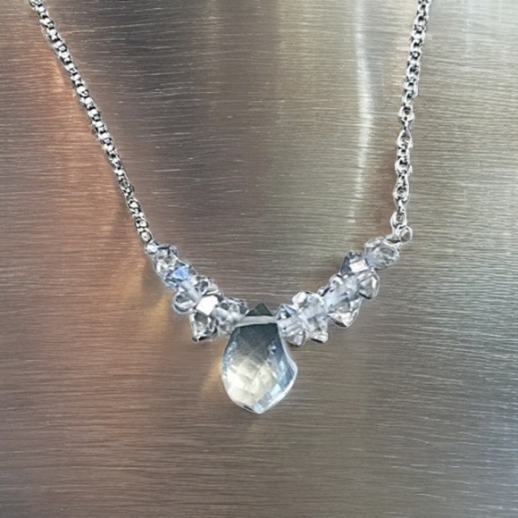 Genuine Herkimer Diamond & Clear Crystal Quartz Necklace! - Picture 1 of 13